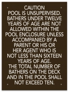 Ontario CA Unsupervised Pool >93m2 Sign